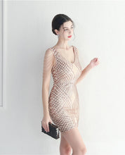 Load image into Gallery viewer, Barbara Glitter Beaded Mini Dress
