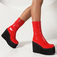 Load image into Gallery viewer, Bristol Leather Platform Wedge Ankle Boots
