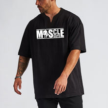 Load image into Gallery viewer, Muscle Guys Oversized V Neck Half Sleeve T-Shirt
