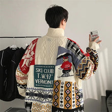 Load image into Gallery viewer, Christmas Ski Teddy Bear Turtleneck Knit Sweater

