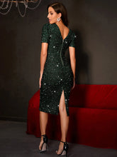 Load image into Gallery viewer, Ashlyn Sequin Short Sleeve Midi Dress
