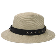 Load image into Gallery viewer, Ellie Rebecca Straw Wide Brim Panama Hat
