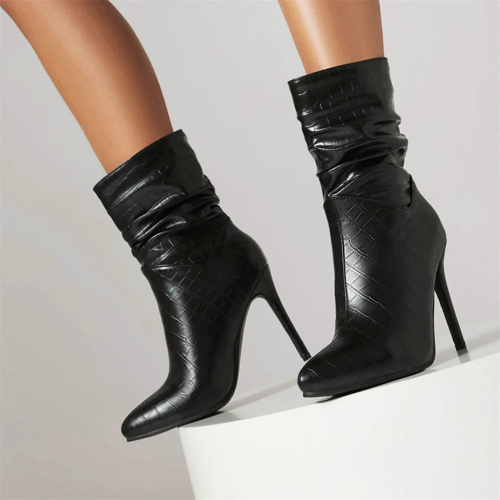 Sarah Pointed Toe High Heel Ankle Boots