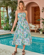 Load image into Gallery viewer, Ellie May Floral Strapless Midi Dress
