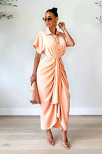 Load image into Gallery viewer, Taytum Ruched Short Sleeve Maxi Dress
