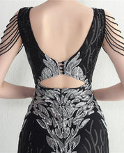 Load image into Gallery viewer, Natasha Haze Sequin Beaded Mermaid Maxi Dress
