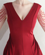 Load image into Gallery viewer, Shay Evers Satin Beaded Mini Dress
