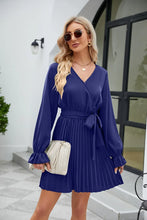 Load image into Gallery viewer, Kylie Maggie Pleated Long Sleeve Mini Dress
