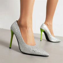Load image into Gallery viewer, Lucille Glitter Pointed Toe High Heel Pumps
