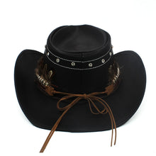 Load image into Gallery viewer, Stevie Feather Leather Western Hat
