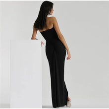 Load image into Gallery viewer, Sariah Ruffle Halter High Slit Maxi Dress
