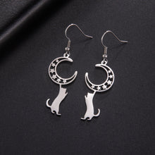 Load image into Gallery viewer, Crescent Kitty Stainless Steel Earrings
