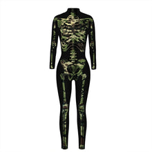 Load image into Gallery viewer, Jen Camouflage Skeleton Bones Halloween Jumpsuit
