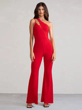 Load image into Gallery viewer, Roselyn One Shoulder Flare Legged Jumpsuit
