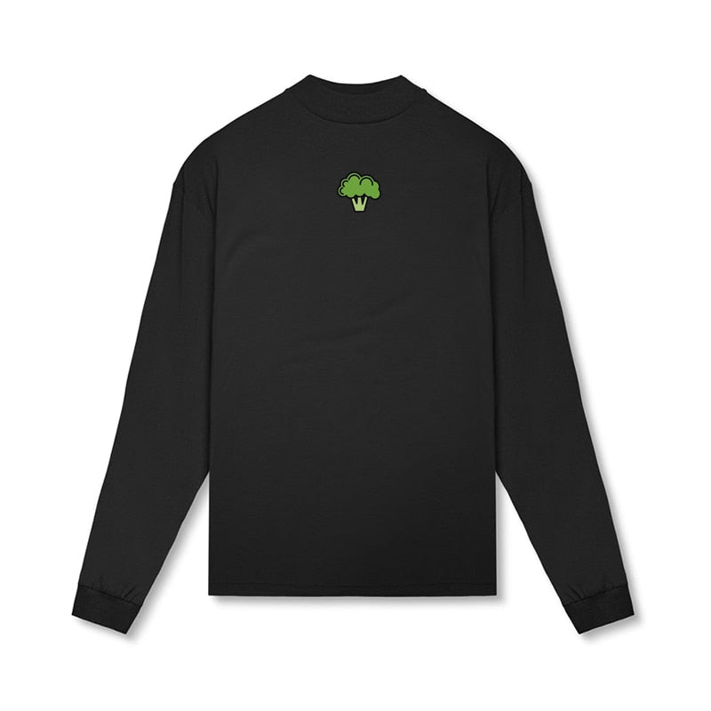 Broccoli Oversized Turtleneck Long Sleeve T-Shirt