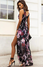 Load image into Gallery viewer, Italia Mavis Floral High Slit Maxi Dress
