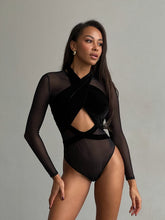 Load image into Gallery viewer, Mina Sheer Cut Out Long Sleeve Bodysuit
