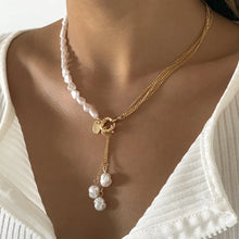 Load image into Gallery viewer, Catant Pearl Tassel Necklace
