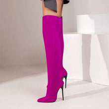 Load image into Gallery viewer, Peyton Pointed Toe Over The Knee High Heel Boots
