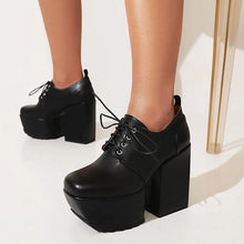 Load image into Gallery viewer, Lena Chunky Platform Lace Up High Heels
