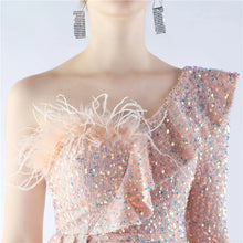Load image into Gallery viewer, Madelyn Josephine Sequin Feather Mini Dress
