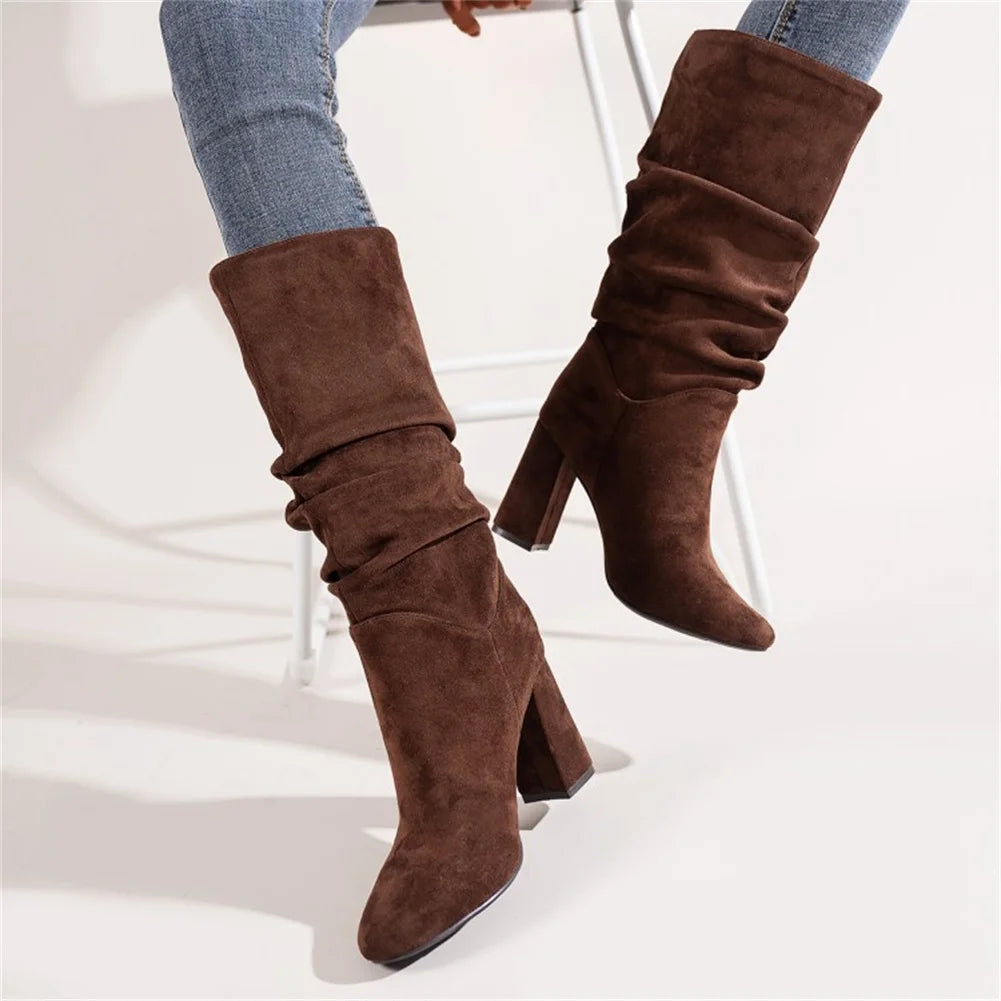 Iris Mid-Calf High Heel Boots