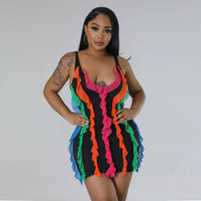 Load image into Gallery viewer, Kinley Mesh Ruffle Bodycon Mini Dress
