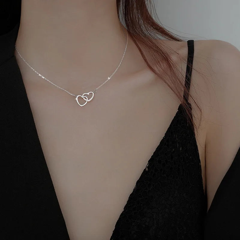 Mia Interlocked Love Hearts Necklace