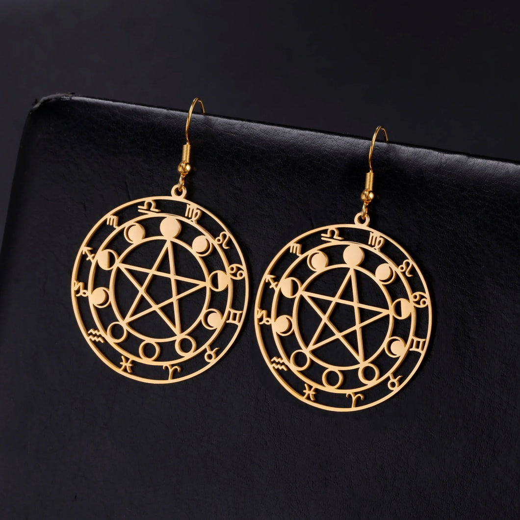 Zahli Zodiac Round Earrings