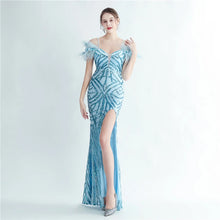 Load image into Gallery viewer, Genesis Sophie Sequin Mermaid Slit Maxi Dress
