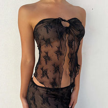Load image into Gallery viewer, Genevieve Lace Strapless Crop Top
