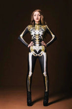 Load image into Gallery viewer, Evie Skeleton Bones Body Halloween Jumpsuit
