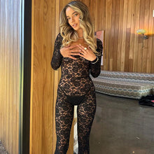 Load image into Gallery viewer, Anika Lace Long Sleeve Bodycon Jumpsuit
