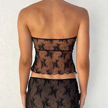 Load image into Gallery viewer, Genevieve Lace Strapless Crop Top
