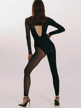 Load image into Gallery viewer, Winnie Mesh Long Sleeve Bodycon Jumpsuit
