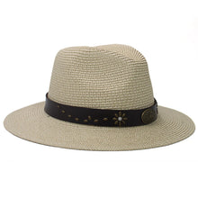 Load image into Gallery viewer, Ellie Rebecca Straw Wide Brim Panama Hat
