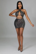 Load image into Gallery viewer, Mina Sequin Halter Neck Bodycon Mini Dress

