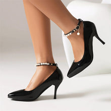 Load image into Gallery viewer, Aubree Pearl Pointed Toe High Heel Pumps
