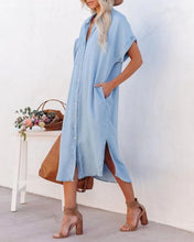 Load image into Gallery viewer, Evie Mae Tunic Denim Midi Dress
