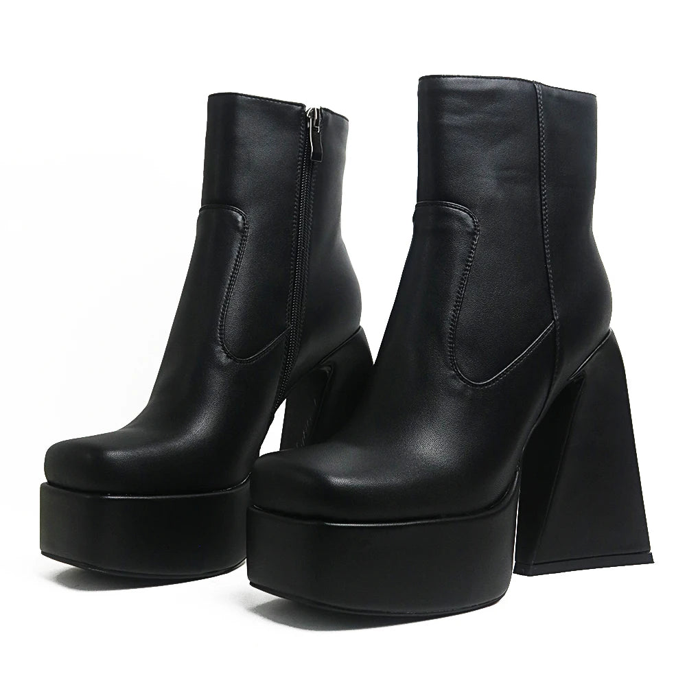 Molly Chunky Platform High Heel Ankle Boots