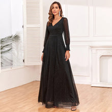 Load image into Gallery viewer, Abigail Elegance Long Sleeve Slit Maxi Dress
