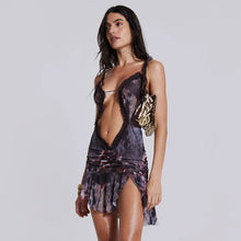 Load image into Gallery viewer, Freyja Pleated Lace Cut Out Mini Dress
