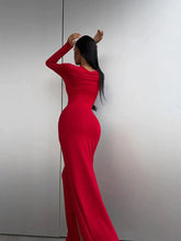 Load image into Gallery viewer, Mae Long Sleeve Slit Bodycon Maxi Dress
