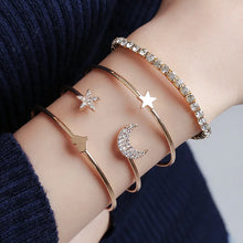 Load image into Gallery viewer, Cherena Star Moon 4 Piece Bracelet Set
