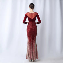 Load image into Gallery viewer, Billie Eve Velvet Sequin Long Sleeve Mermaid Maxi Dress
