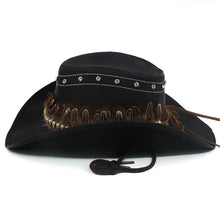 Load image into Gallery viewer, Stevie Feather Leather Western Hat
