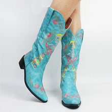 Load image into Gallery viewer, Brianna Pointed Toe Chunky Heel Mid-Calf Western Boots
