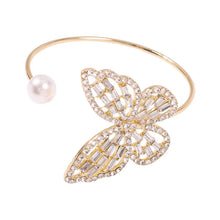 Load image into Gallery viewer, Cherece Butterfly Diamond Pearl Bracelet

