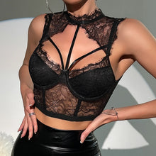 Load image into Gallery viewer, Nora Lace Cami Crop Top
