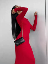 Load image into Gallery viewer, Mae Long Sleeve Slit Bodycon Maxi Dress
